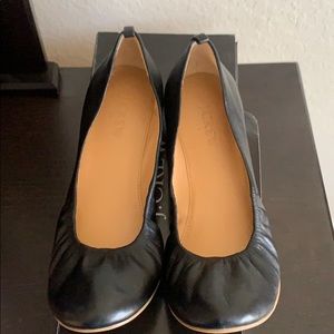J. Crew Factory Black Anya Leather Ballet Flats